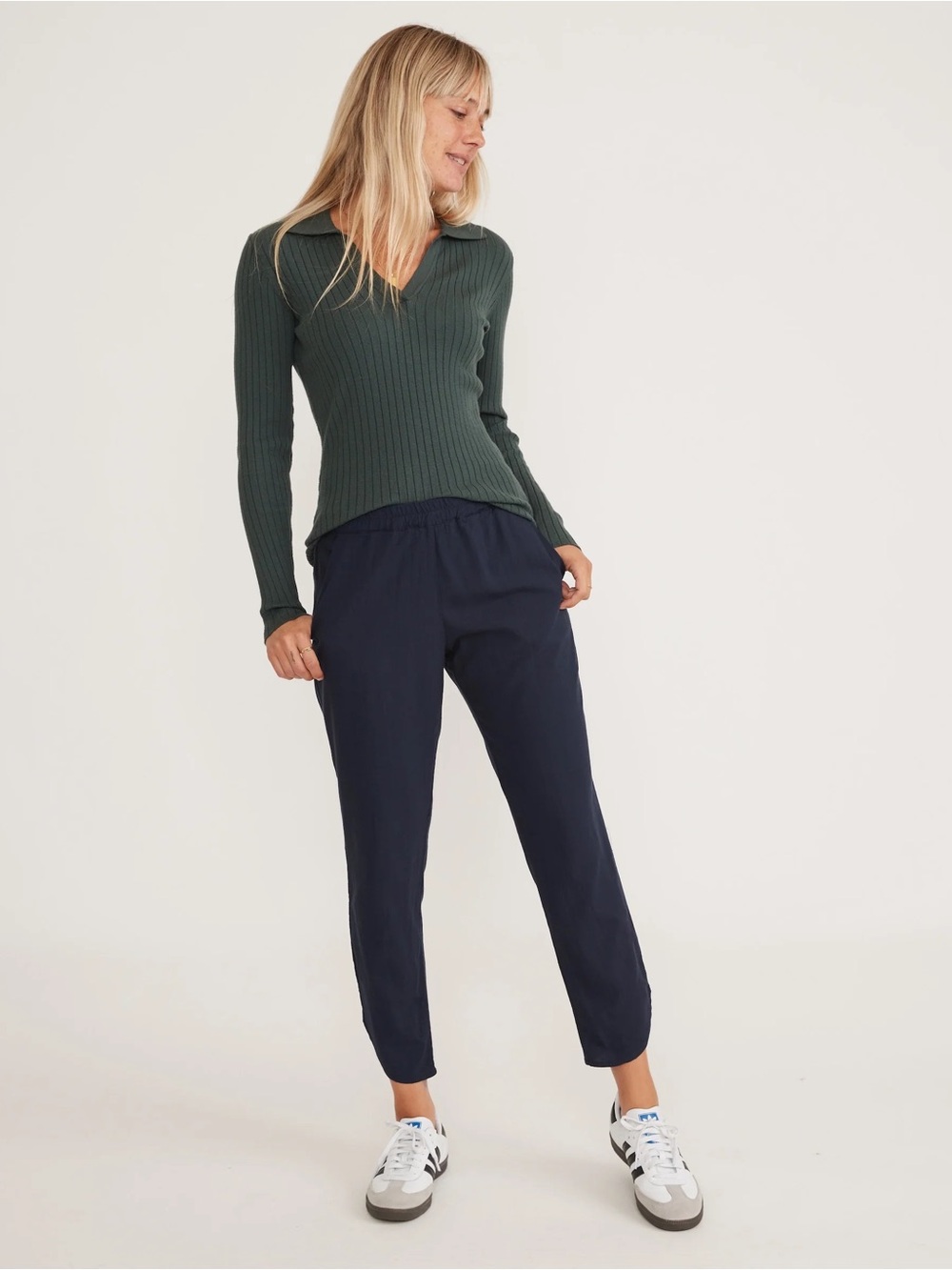 Marine Layer Allison Casual Ankle Pants, Navy Blue – Size Small